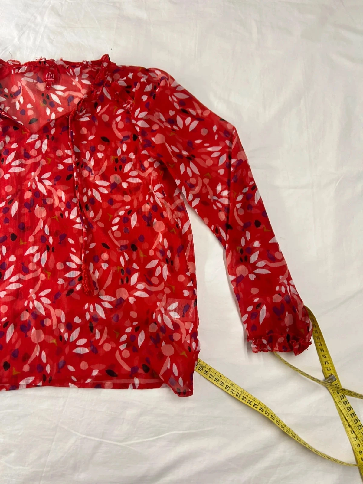 Blusa de manga corta roja transparente miss by captain tortue – photo 3